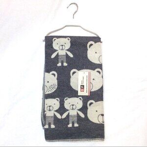 David Fussenegger Bear Baby Blanket Gray Juwel 28”x 33.5” Gift NWT Austria Made